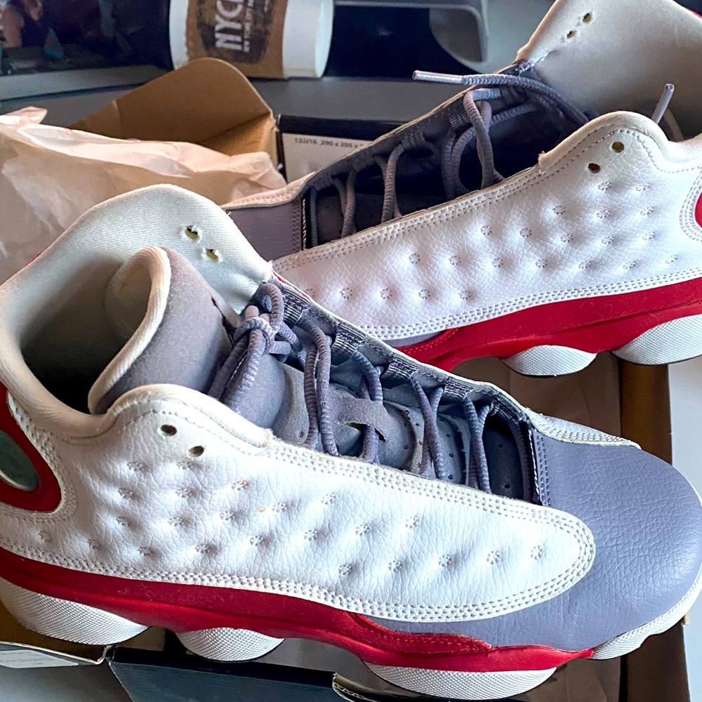 Jordan 13s Chicago Cherry Red and Gray